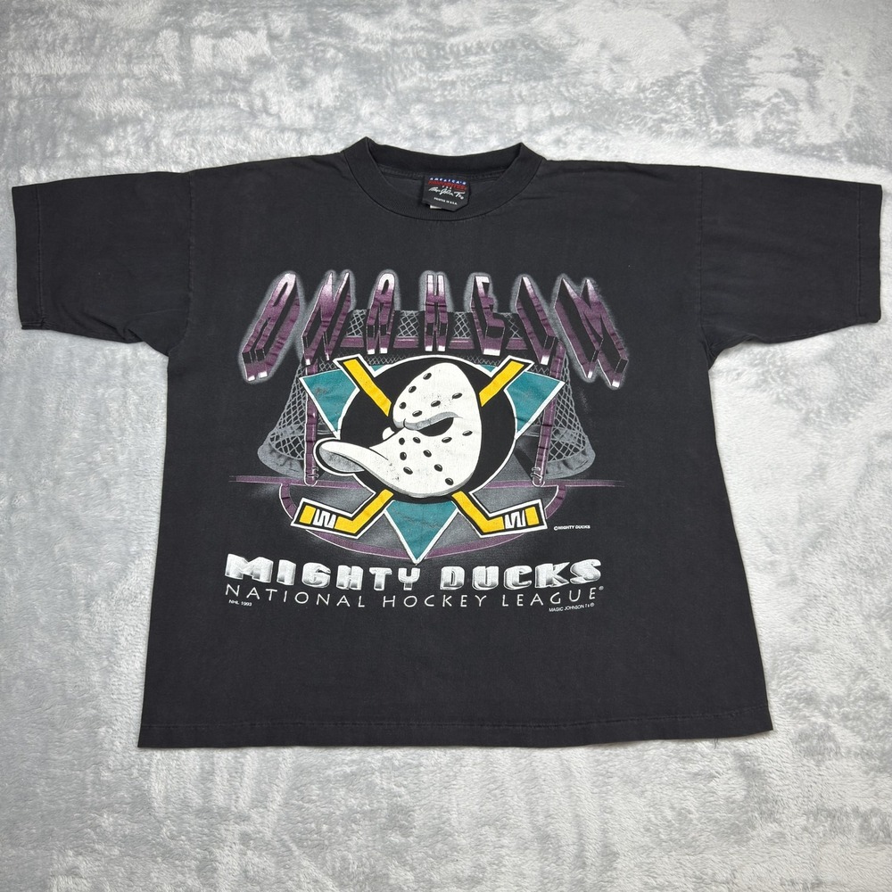 Vintage Anaheim Mighty Ducks Shirt Mens Large NHL Hockey 90s Graphic Tee 1993